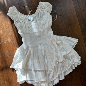 Princess Polly White Ruffled Jumpsuit